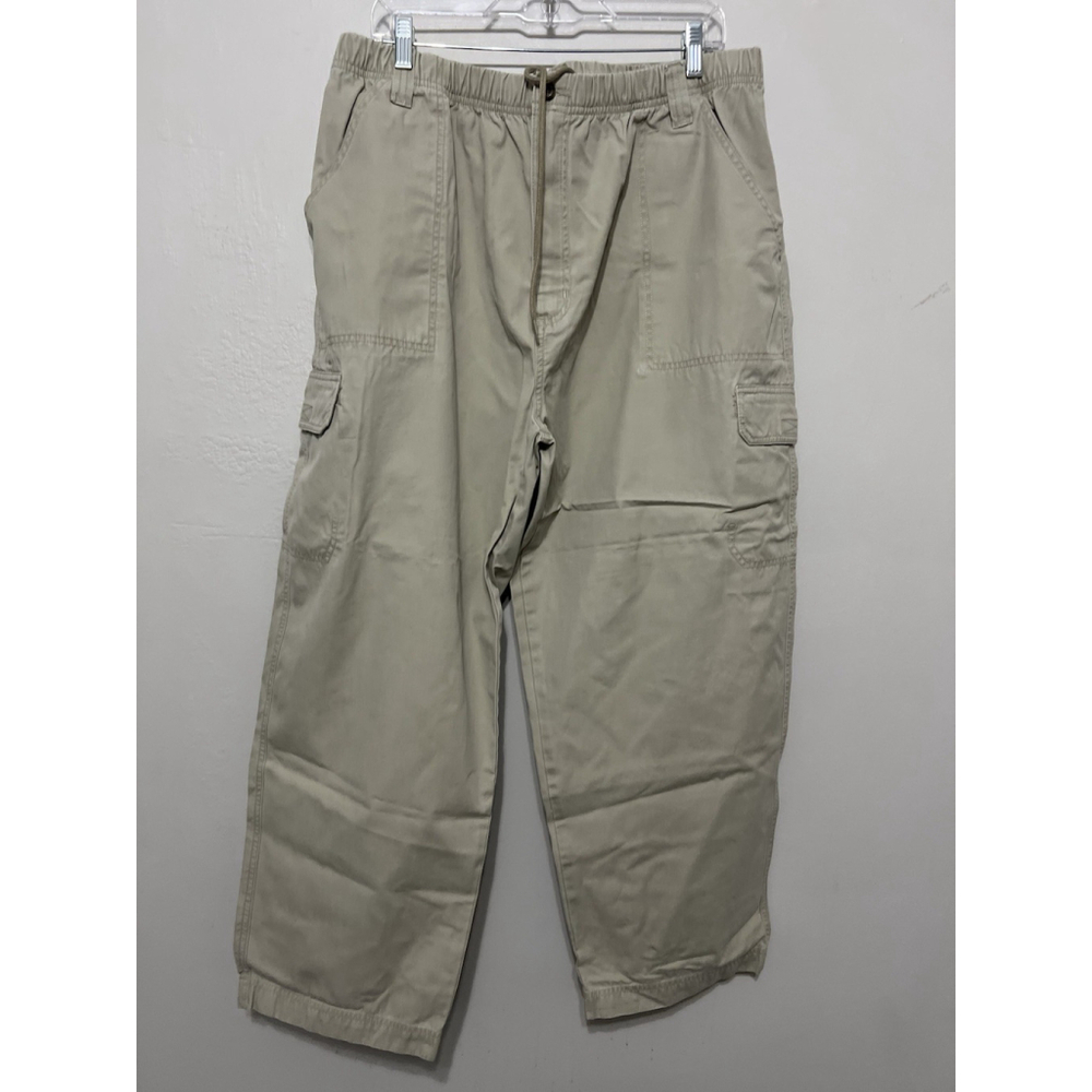CROFT & BARROW MENS 40X29 KHAKI CARGO UTILITY STRETCH CANVAS BAGGY‎ FIT Vintage